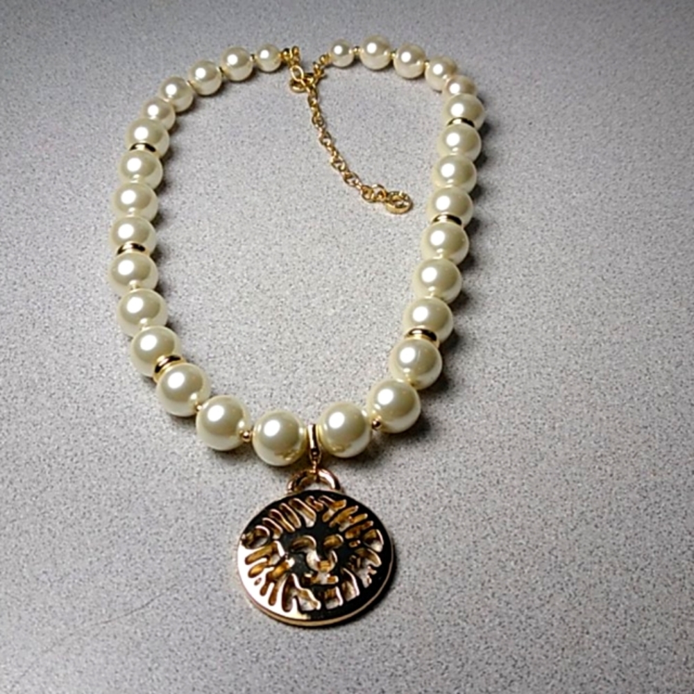 Anne Klein Pearl Lion Necklace